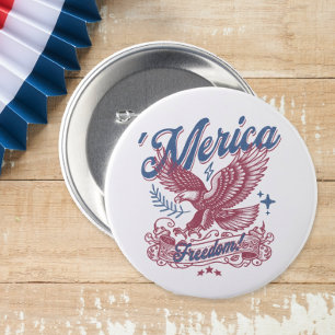 Vintage Eage Patriotic USA Eagle 7.5 Cm Round Badge
