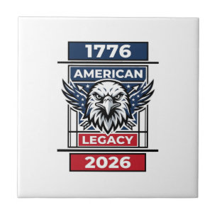 Vintage Eagle 1776 2026 Shirt Patriotic Typography Ceramic Tile