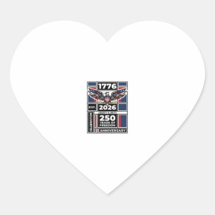 Vintage Eagle 1776 2026 Shirt Patriotic Typography Heart Sticker