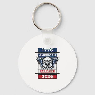 Vintage Eagle 1776 2026 Shirt Patriotic Typography Key Ring