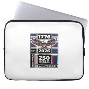 Vintage Eagle 1776 2026 Shirt Patriotic Typography Laptop Sleeve