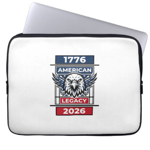 Vintage Eagle 1776 2026 Shirt Patriotic Typography Laptop Sleeve