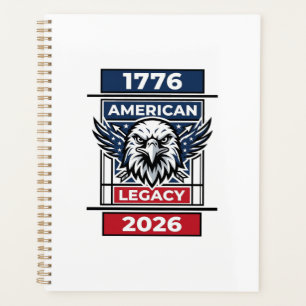 Vintage Eagle 1776 2026 Shirt Patriotic Typography Planner