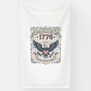 Vintage Eagle America 1776 Patriotic Banner