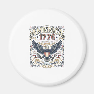 Vintage Eagle America 1776 Patriotic Magnet