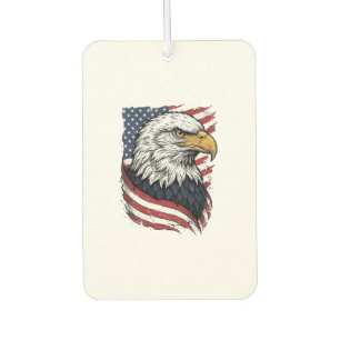 Vintage Eagle American Flag Patriotic Shirt Design Car Air Freshener