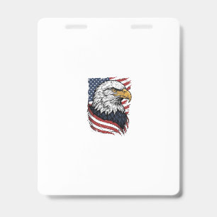 Vintage Eagle American Flag Patriotic Shirt Design ID Badge