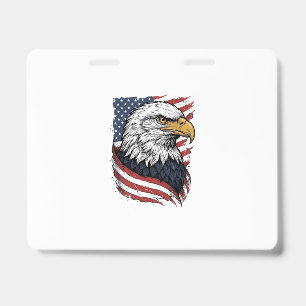 Vintage Eagle American Flag Patriotic Shirt Design ID Badge