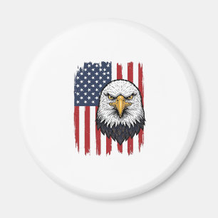 Vintage Eagle American Flag Patriotic Shirt Design Magnet