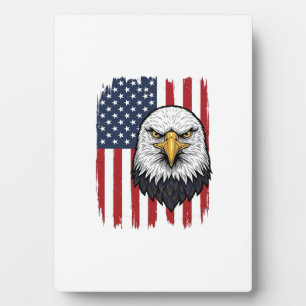 Vintage Eagle American Flag Patriotic Shirt Design Plaque