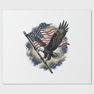 Vintage Eagle Flag Patriotic Shirt Design_1 Wrapping Paper