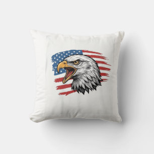 Vintage Eagle Flag Patriotic Vector Shirt Design_1 Cushion