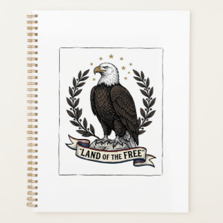 Vintage Eagle Land of the Free Patriotic Shirt Des Planner