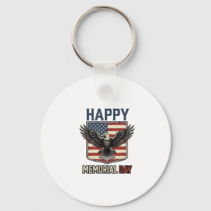 Vintage Eagle Memorial Day Patriotic Shirt Design_ Key Ring