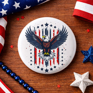 Vintage Eagle Patriotic 3 Cm Round Badge