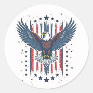 Vintage Eagle Patriotic Classic Round Sticker