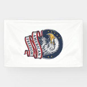 Vintage Eagle Patriotic Ribbon Vector Shirt Design Banner