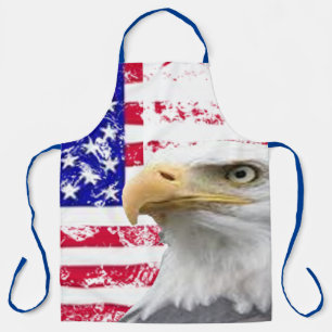 Vintage Eagle US Flag 4th of July BBQ Grill Chef Apron