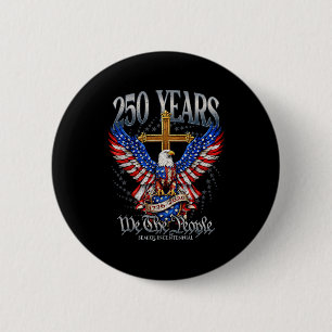 Vintage Eagle Usa Flag 250 Years 1776-2026 250th B 6 Cm Round Badge