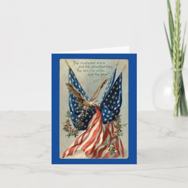 Vintage Eagle With Flag Card (Front)