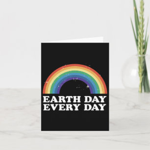 Vintage Earth Day Every Day Rainbow Grunge Save Th Card