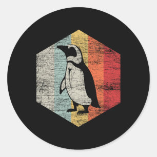 Vintage Earth Day Gifts Retro Penguin Classic Round Sticker