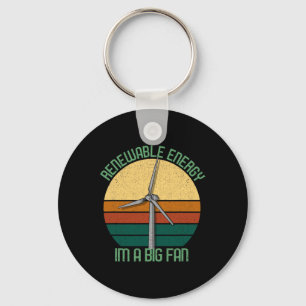 Vintage Earth Day Renewable Energy I'm A Big Fan  Key Ring
