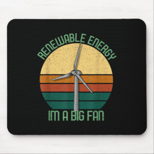 Vintage Earth Day Renewable Energy Im A Big Fan  Mouse Pad
