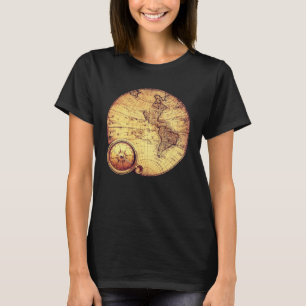 Vintage Earth Men's Retro Women's Globe Motif T-Shirt