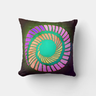 Vintage Earth Spiral Throw Pillow