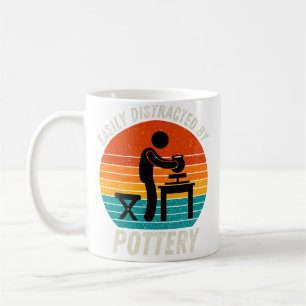 Vintage Easily Distracted By Pottery Retro Pottery Coffee Mug