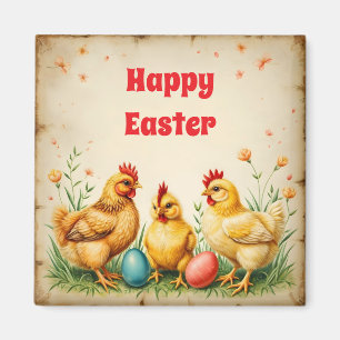 Vintage Easter 3 Little Chicken Holiday Collection Magnet