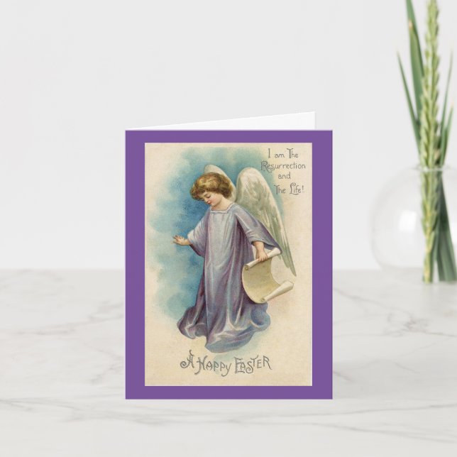 Vintage Easter Angel Holiday Card (Front)