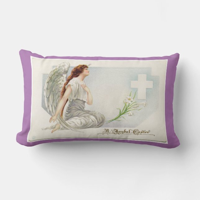 Vintage Easter Angel Lumbar Cushion (Front)