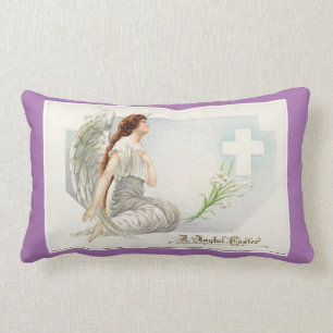 Vintage Easter Angel Lumbar Cushion