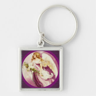 Vintage Easter Angel Textured Key Ring