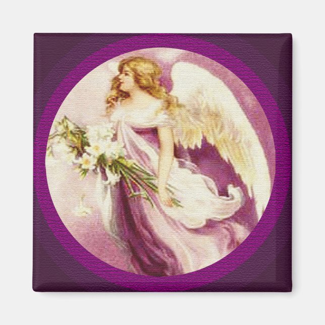 Vintage Easter Angel Textured Magnet (Front)