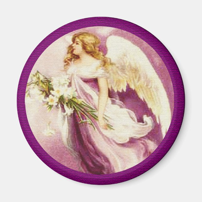 Vintage Easter Angel Textured Magnet (Front)