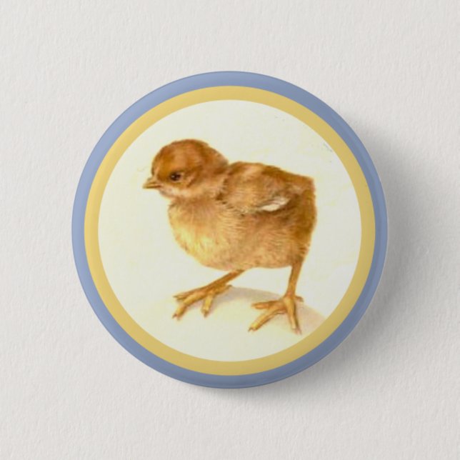 Vintage Easter Baby Chick 6 Cm Round Badge (Front)