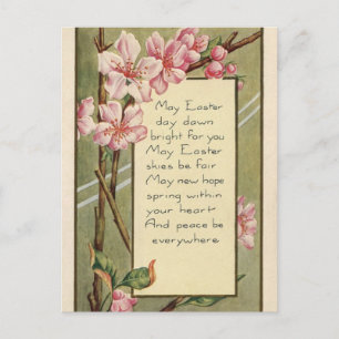 Vintage Easter Blossoms Greeting Postcard