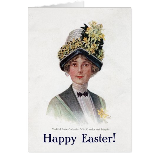 Vintage Easter Bonnet Card