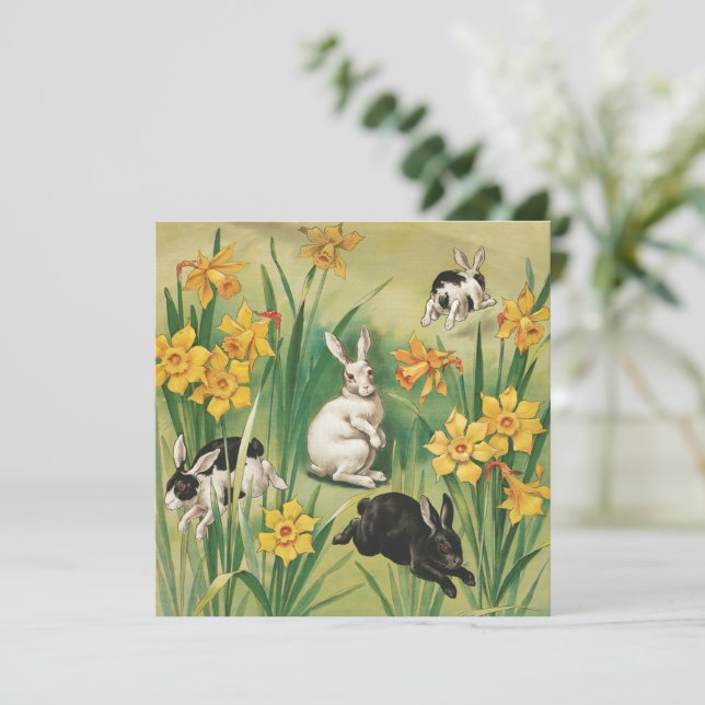 Vintage Easter Bunnies (1906), Holiday Card (Standing Front)