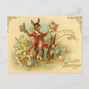 Vintage Easter Bunnies Easter Card