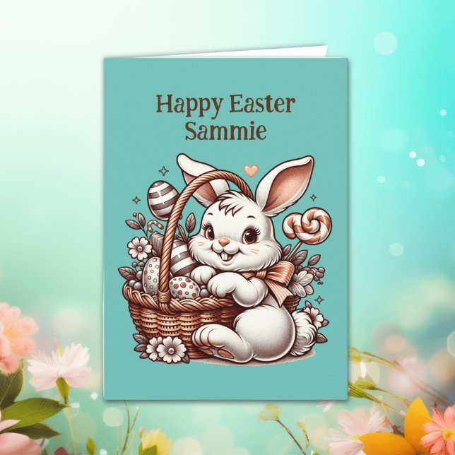 Vintage Easter Bunny and Colouring Page Card (Creator Uploaded)