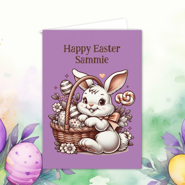 Vintage Easter Bunny and Colouring Page Card (Creator Uploaded)