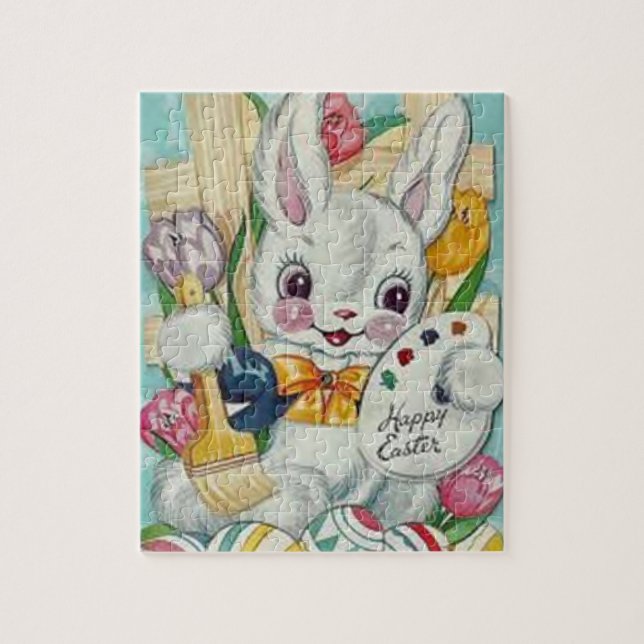 Vintage Easter Bunny Card Jigsaw Puzzle (Vertical)