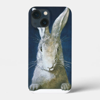 Vintage Easter Bunny, Cute Furry White Rabbit iPhone 13 Mini Case