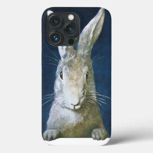 Vintage Easter Bunny, Cute Furry White Rabbit iPhone 13 Pro Case