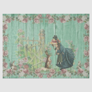 Vintage Easter Bunny Decoupage Tissue Paper