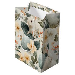 Vintage Easter Bunny Floral (6) Medium Gift Bag